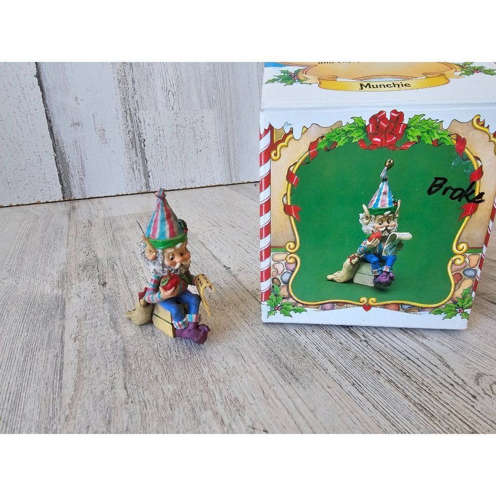 Enesco munchie elf North Pole village vintage Sandi zimnicki as is